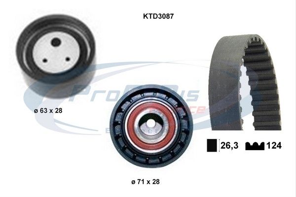 PROCODIS FRANCE paskirstymo diržo komplektas KTD3087